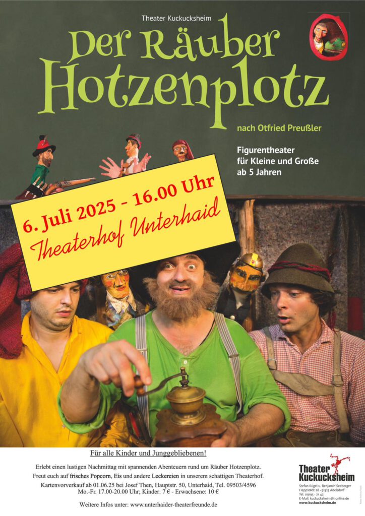 Plakat zur Aufführung Räuber Hotzenplotz am 6. Juli 2025 um 16 Uhr